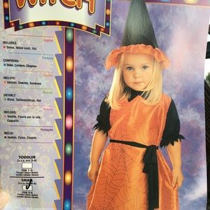 NWT Orange Spider Witch Halloween Costume 4-6 (S)